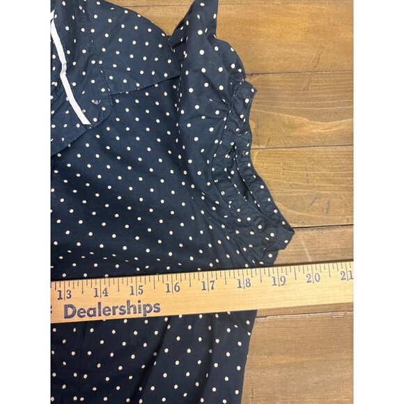Tommy Hilfiger Womens Navy Polka Dot Short Sleeve Button-Up Shirt S - Picture 7 of 7